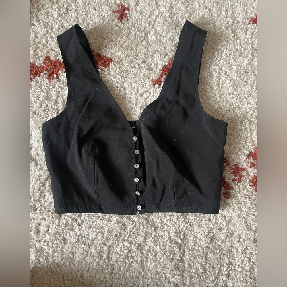 Madewell Button Crop Top Vest